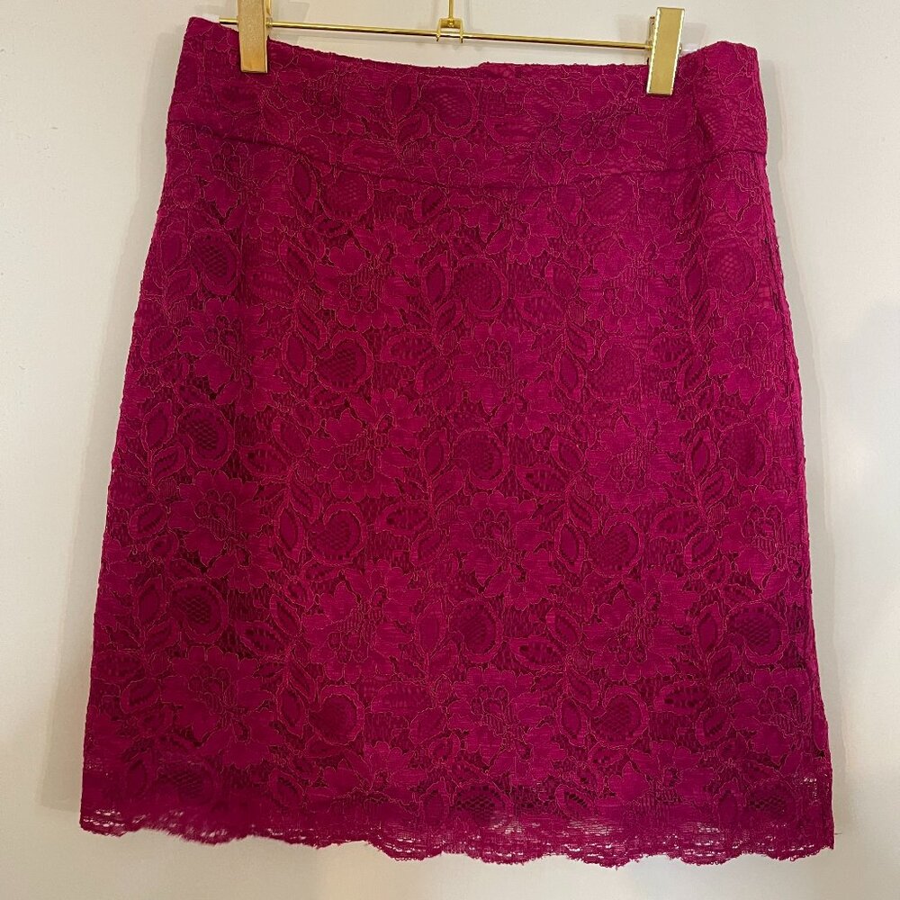 Banana Republic 4P Hot Pink Lace Skirt – Fitted Petite, True to Size